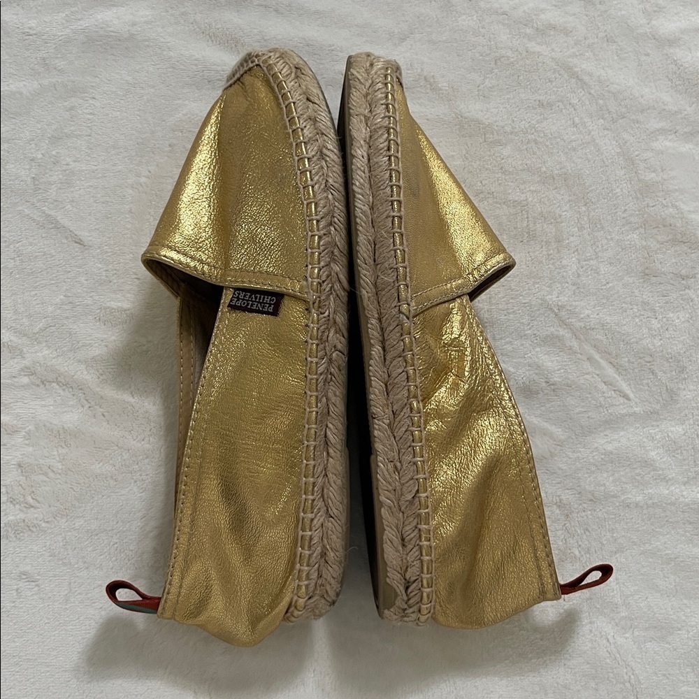 Penelope Chilvers Gold Espadrille Slip-Ons - Picture 12 of 15